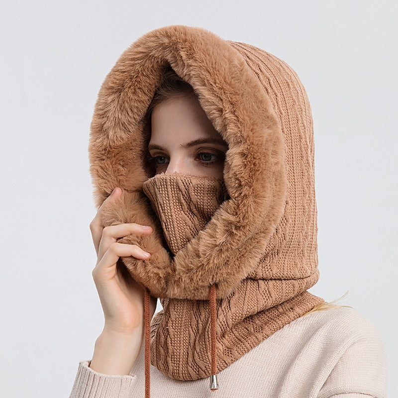 Winter Hood with Face Mask - Warm and Protective