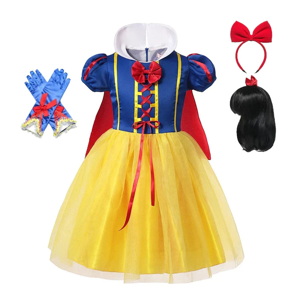 Snow White Princess Dress – With Cape, Tiara, and Magical Accessories