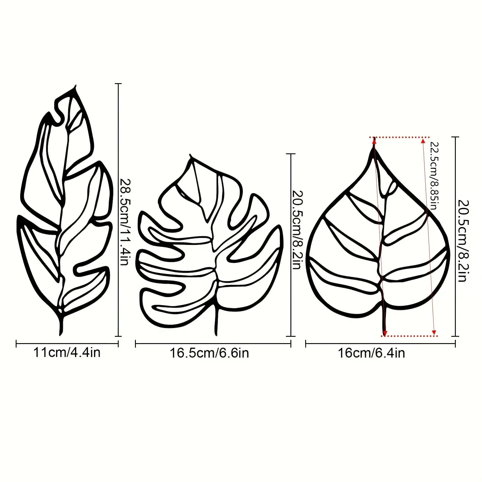 Tropical Leaves Wall Decor – Set of Three Natural Artworks