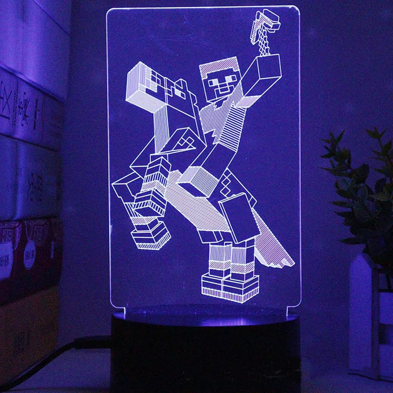Diverse LED Game Characters Lamp - Playful Lighting for Gamers