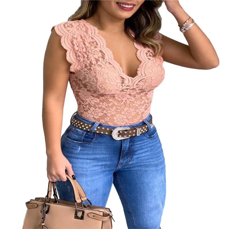 Yellow Lace Top for Women – Summery Lace Blouse for a Feminine and Elegant Look