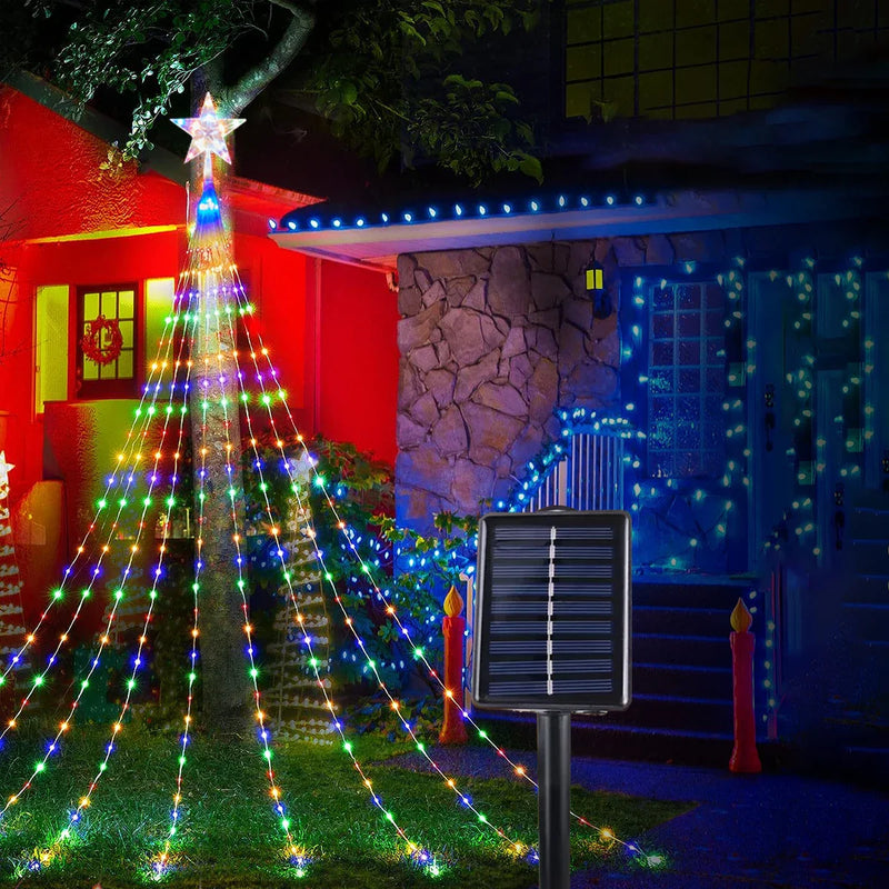 Solar-Powered Christmas Tree Lights - Dazzling Decoration for a Magical Christmas Experience