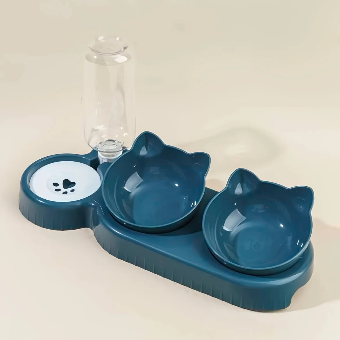 Cat Food and Water Bowl with Ear Design - Comfortable and Playful Eating Experience