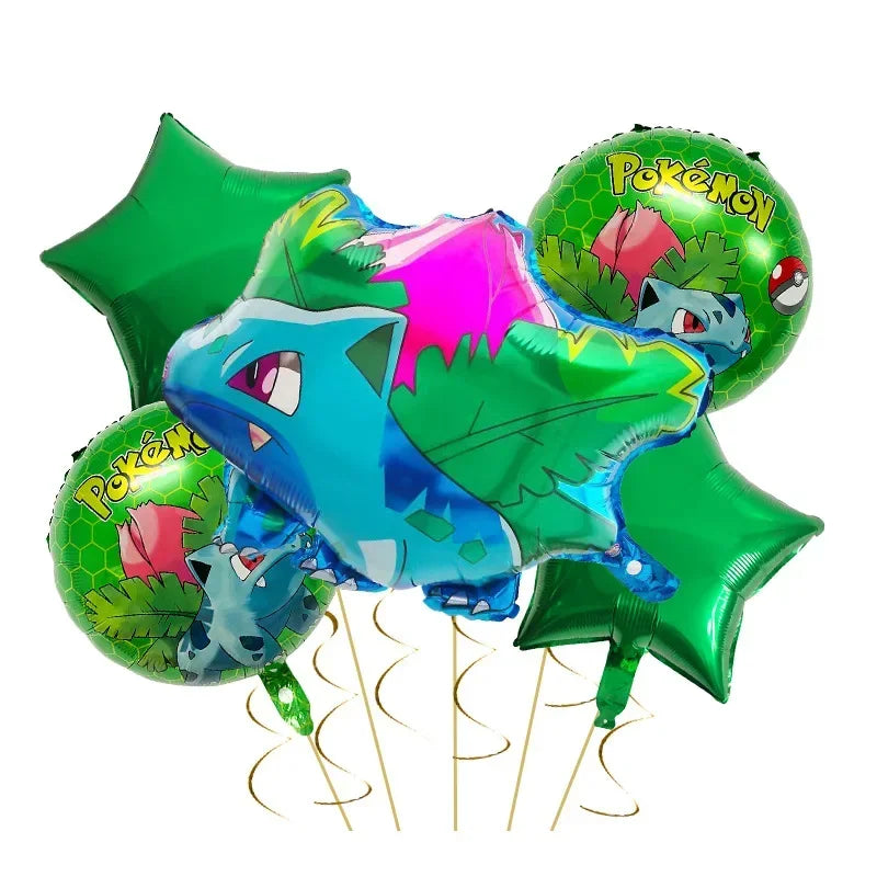 Pikachu and Charmander Aluminum Balloons – Party Decoration for Pokémon Fans