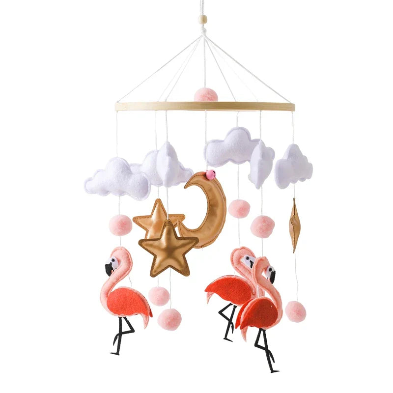 Wooden Crib Mobile with Felt Bears – Soothing and Stylish Baby Accessory