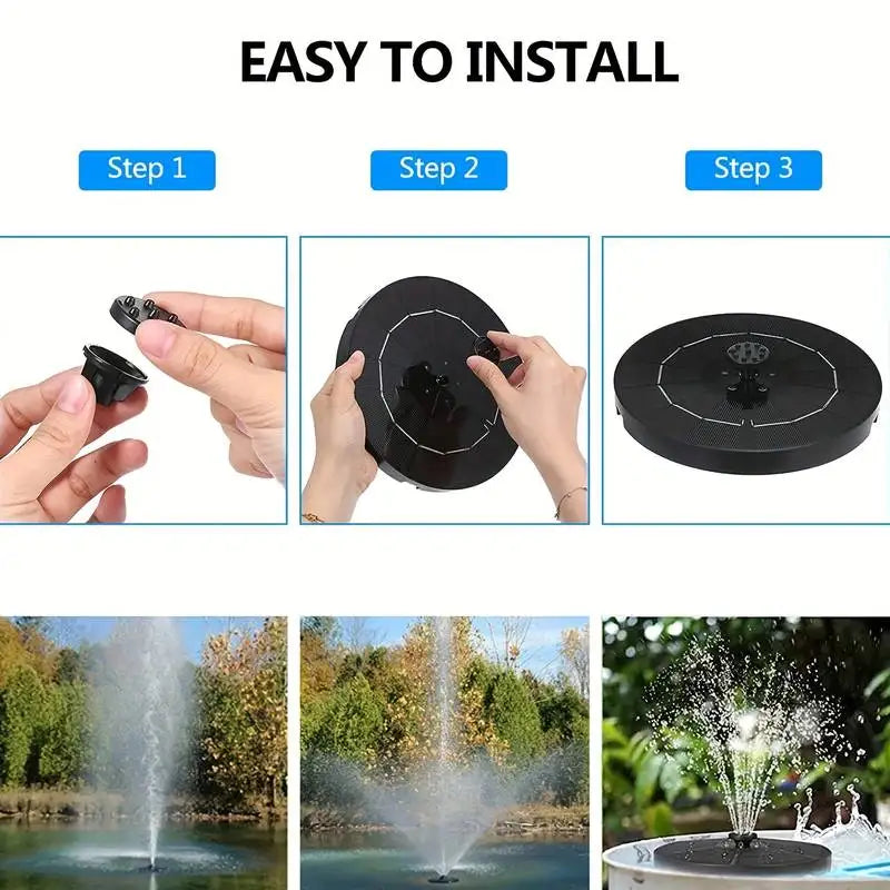 Floating Solar Water Fountain – Eco-Friendly Garden and Pond Feature