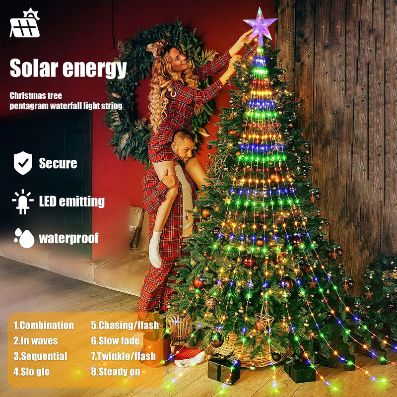 Solar-Powered Christmas Tree Lights - Dazzling Decoration for a Magical Christmas Experience