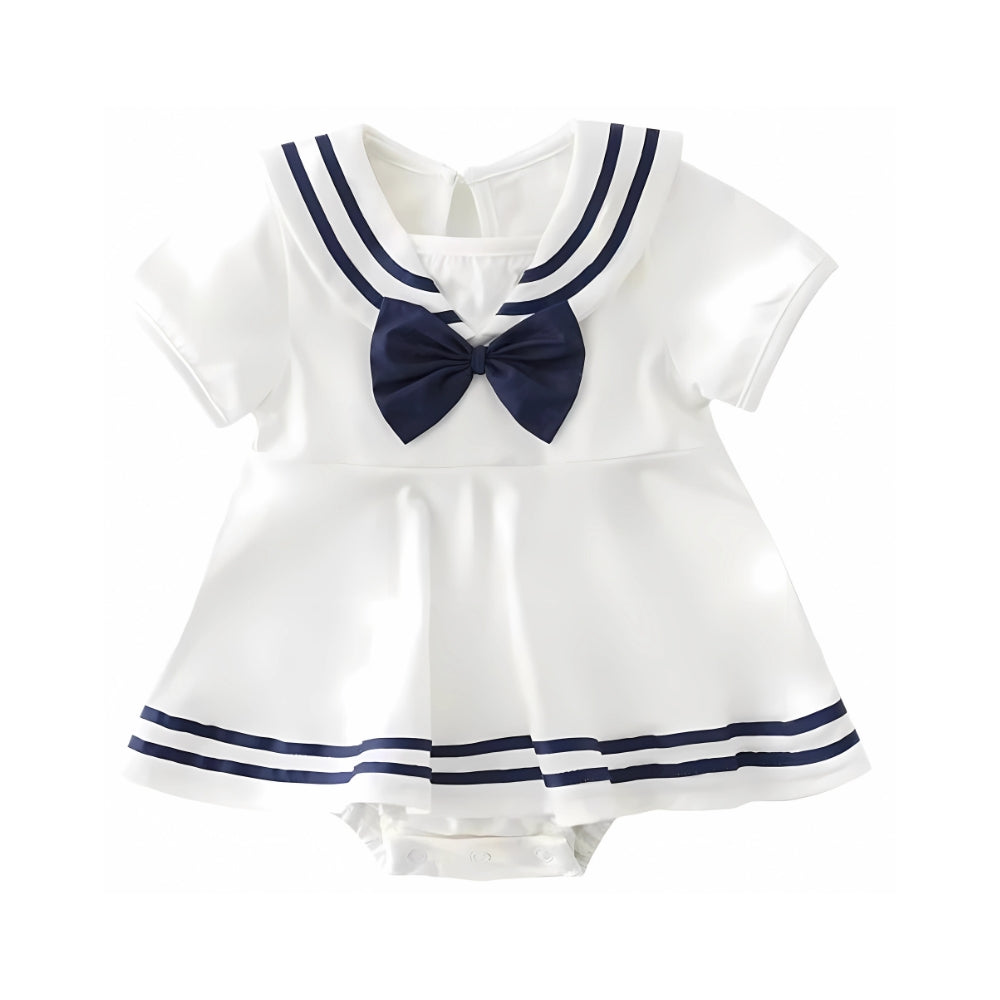 Marine Baby Dress with Bow – Cute and Comfortable Summer Design
