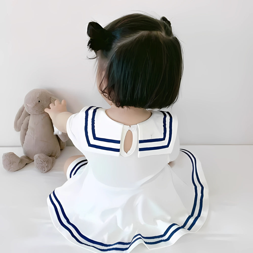 Marine Baby Dress with Bow – Cute and Comfortable Summer Design