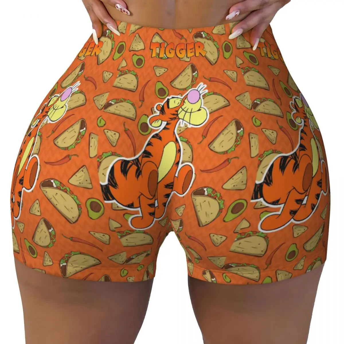 Tigger Print Yoga and Sports Shorts for Women – Comfortable and Stylish for Active Days
