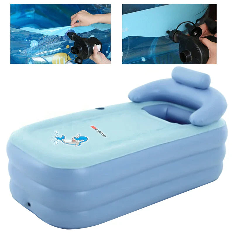 Inflatable Baby Bath with Pillow Support – Comfortable and Safe Pool for Babies