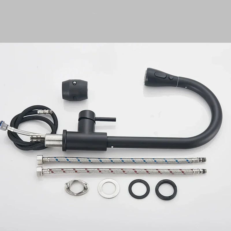 AquaReach Pull-Out Kitchen Tap – Sleek Stainless Steel Design