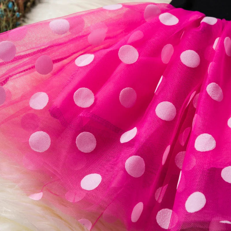 Minnie Mouse Costume for Girls – Polkadot Dress with Headband and Bow