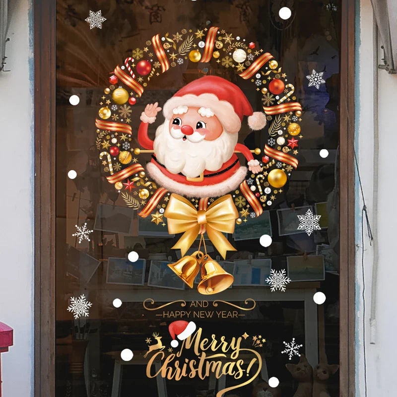 Window Decoration - Festive Decoration with Santa Claus and Animals for a Cozy Christmas