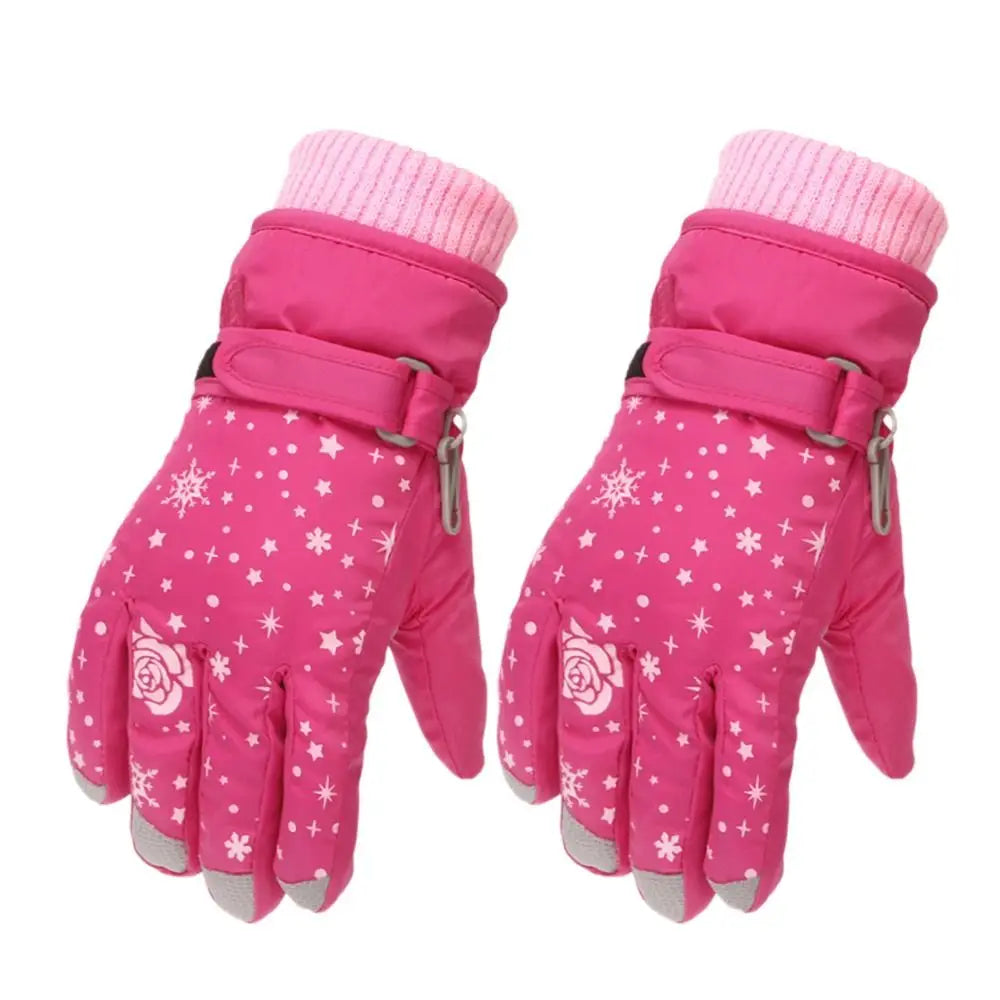 Warm Waterproof Winter Gloves for Girls – Ideal for Snow and Skiing