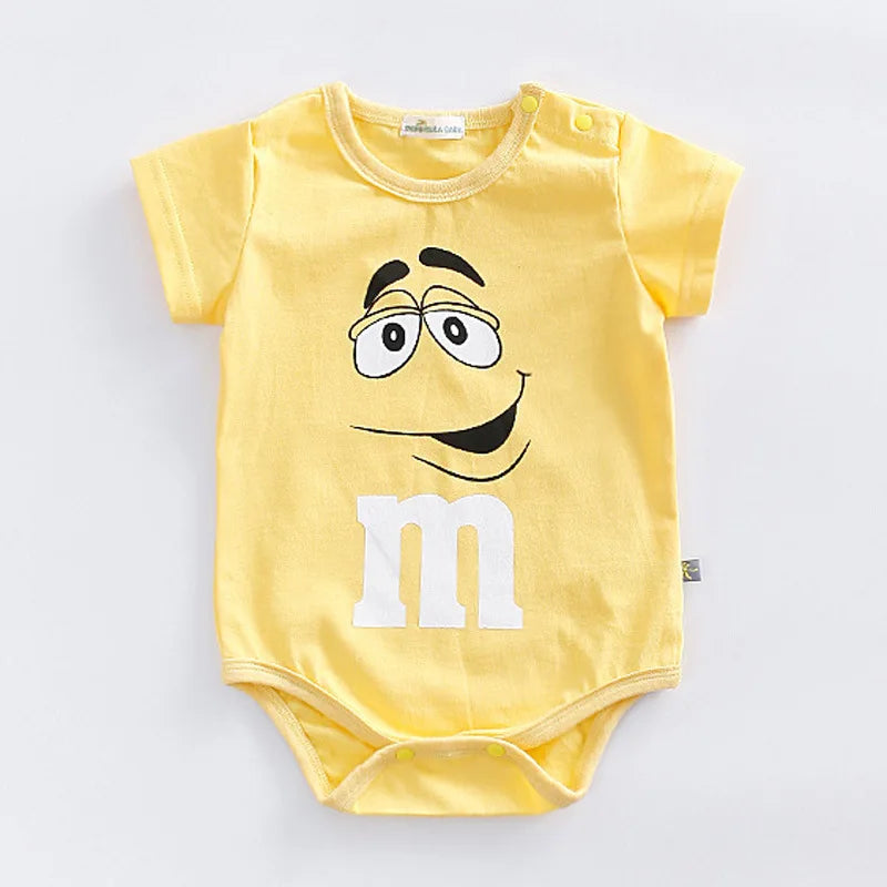 Colorful Baby Romper – M&M Faces Clothing for Babies and Toddlers