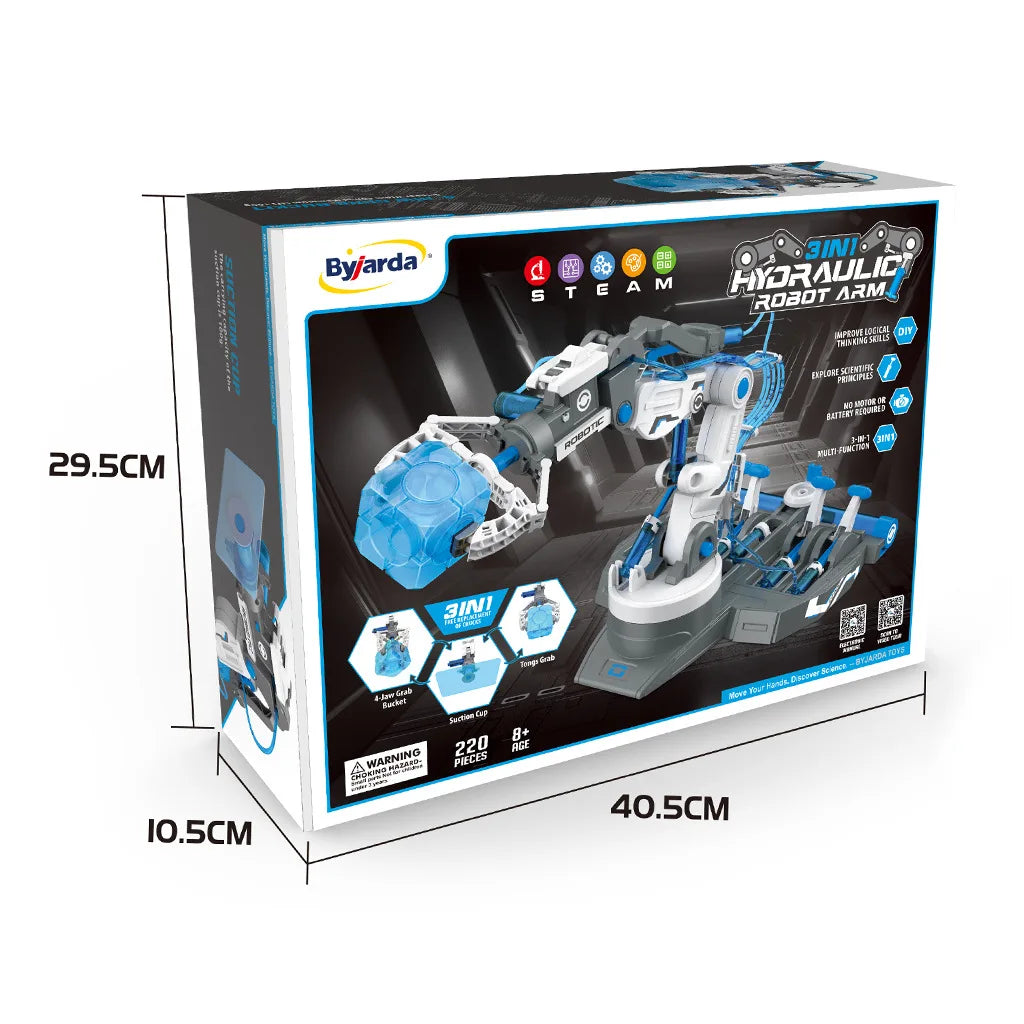 Hydraulic Robot Arm Construction Kit – 3-in-1 Educational Toy