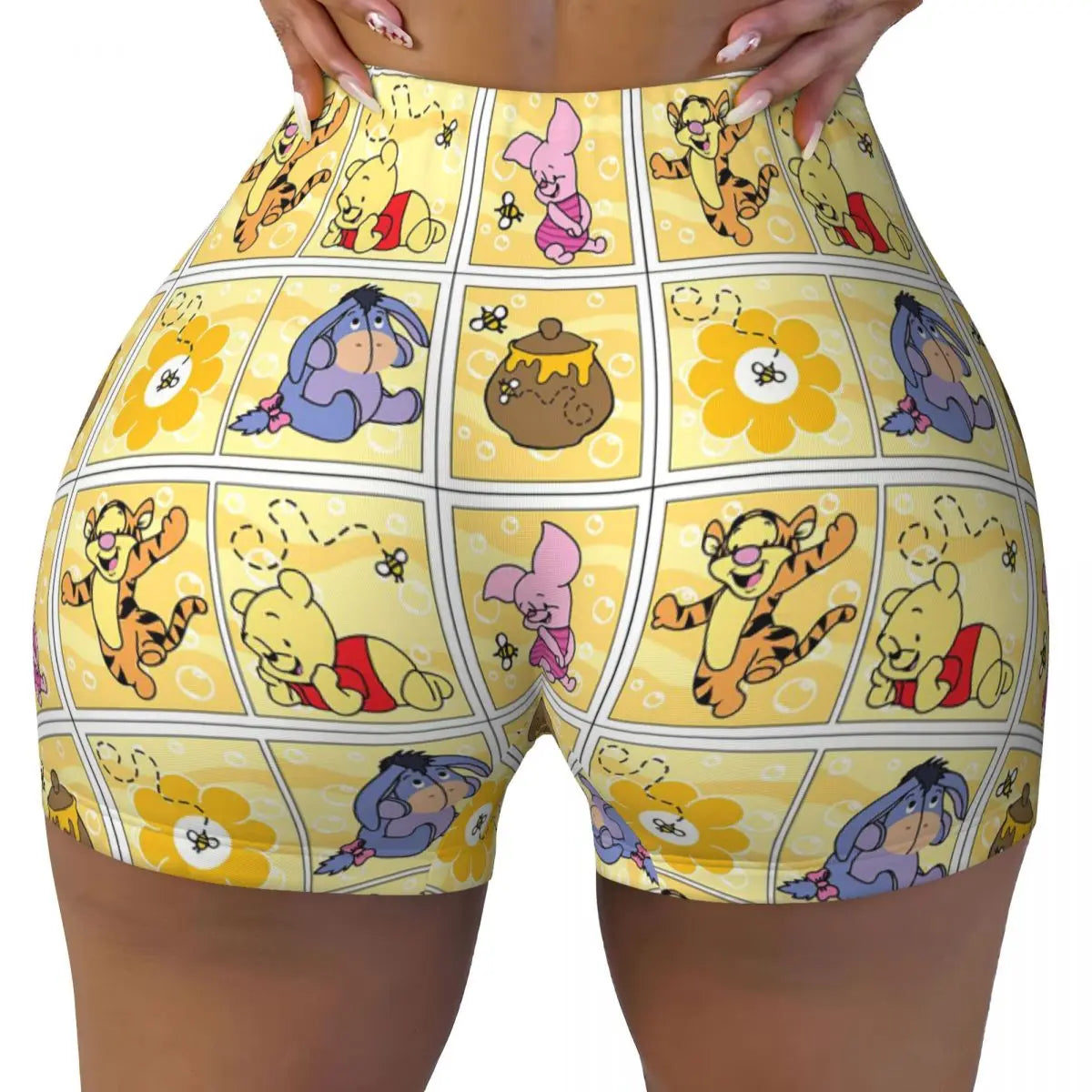 Tigger Print Yoga and Sports Shorts for Women – Comfortable and Stylish for Active Days