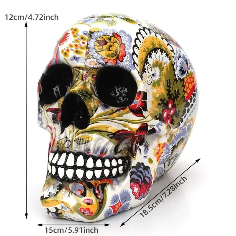 Hand-Painted Skull – Unique Decoration for Halloween and Interior