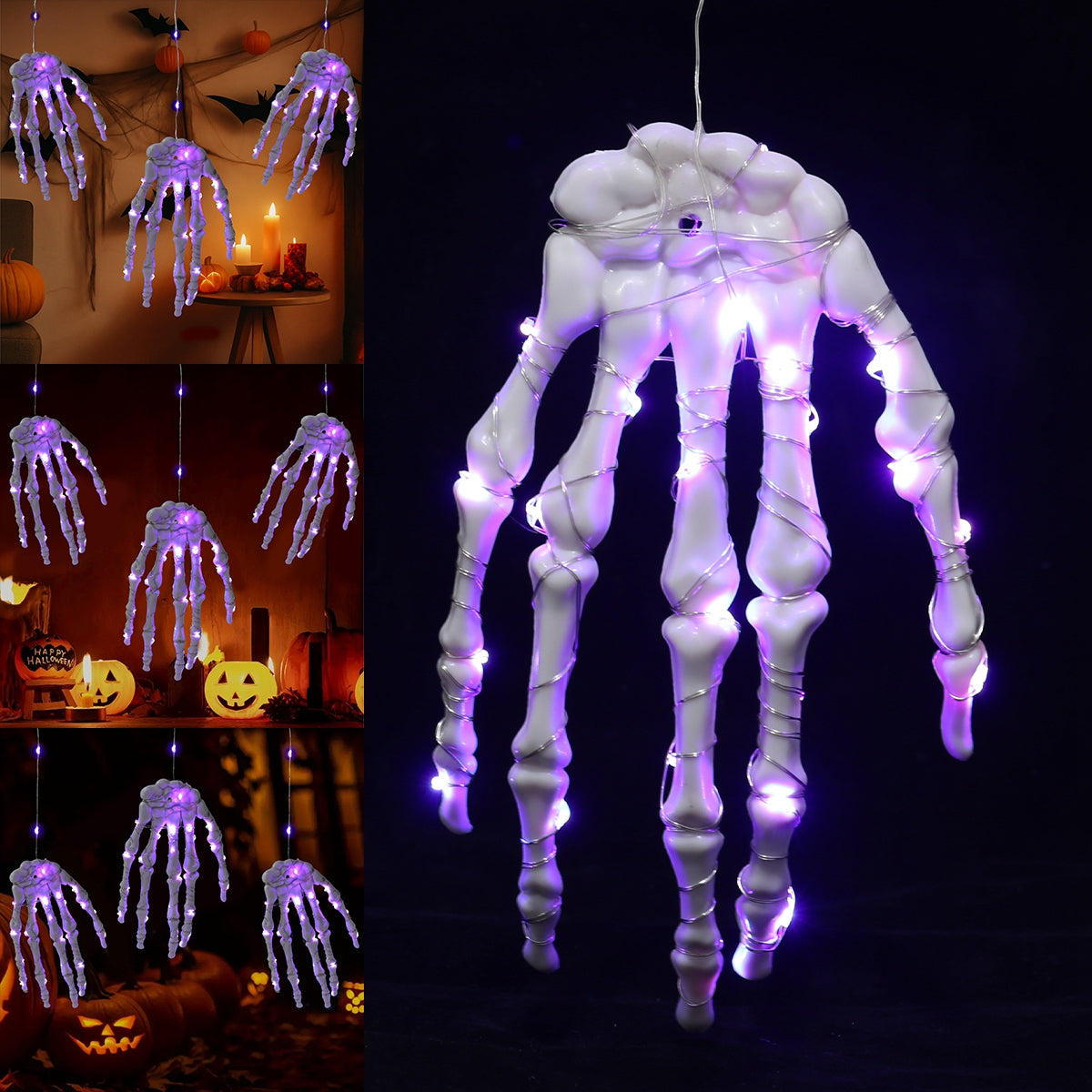 Glowing Skeleton Hand – Scary Halloween Decoration with LED