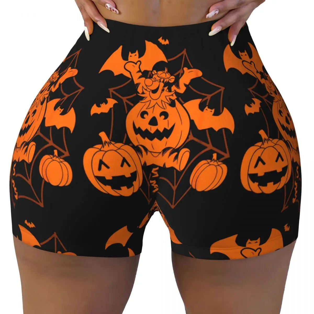 Tigger Print Yoga and Sports Shorts for Women – Comfortable and Stylish for Active Days