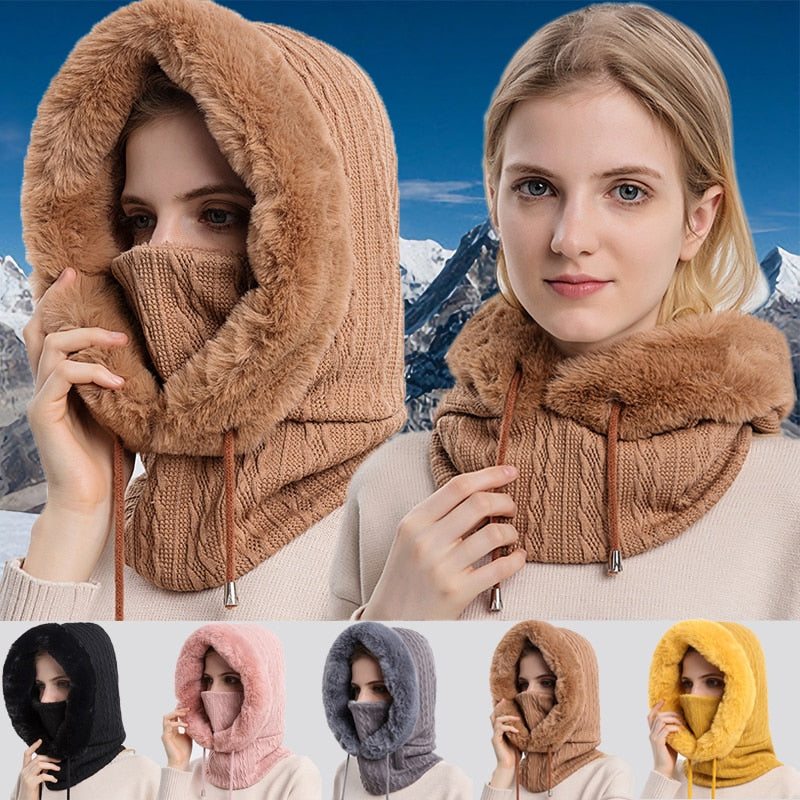 Winter Hood with Face Mask - Warm and Protective