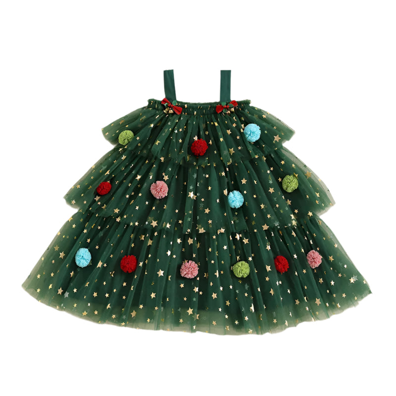 Christmas Tree Dress for Girls - Festive Charm