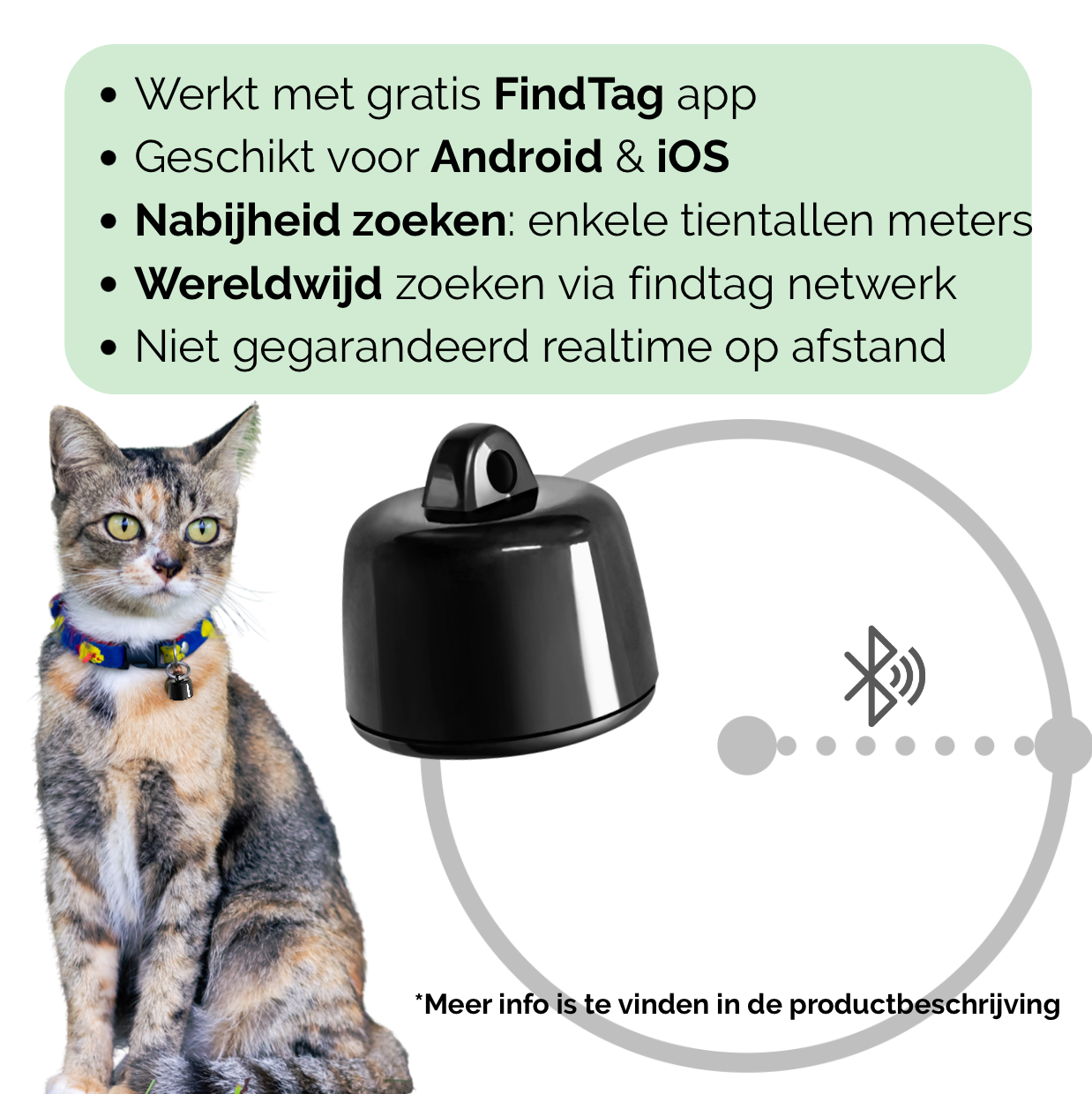 PetTrace Mini Tracker – Bluetooth Locator for Cats, Dogs and Small Pets