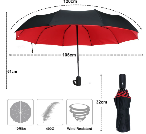 StormShield Umbrella – Windproof and Compact, Protected Against Rain