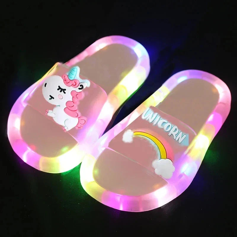 Light-Up Unicorn Slippers for Kids - Playful and Colorful