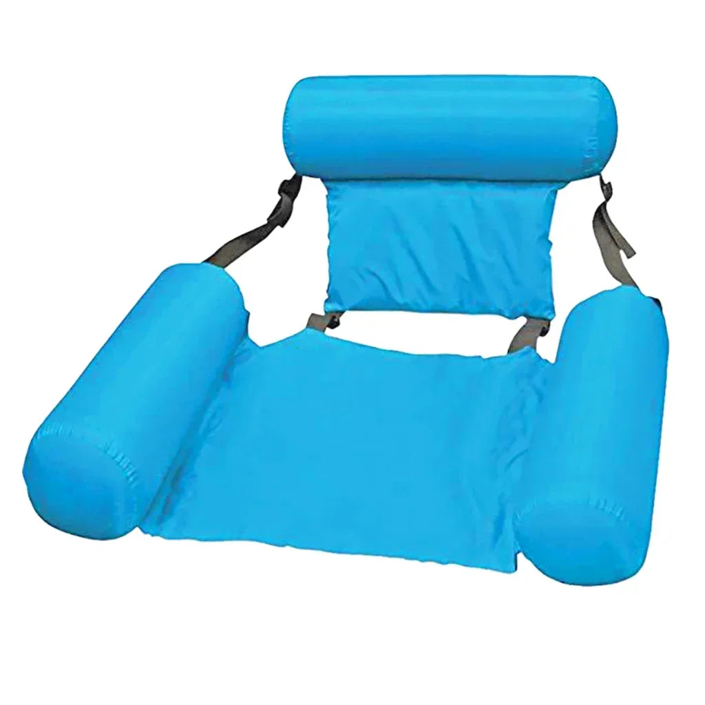 Luxury Inflatable Water Chair with Backrest - Floating Lounge Chair for Pool and Lake