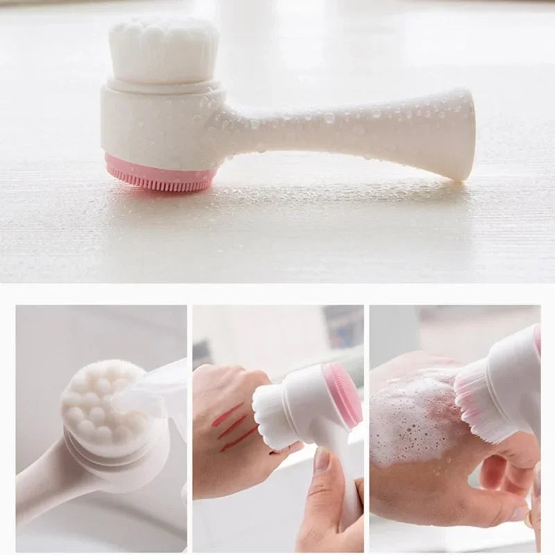 Silicone Facial Cleansing Brush – Dual-Texture Exfoliating Tool