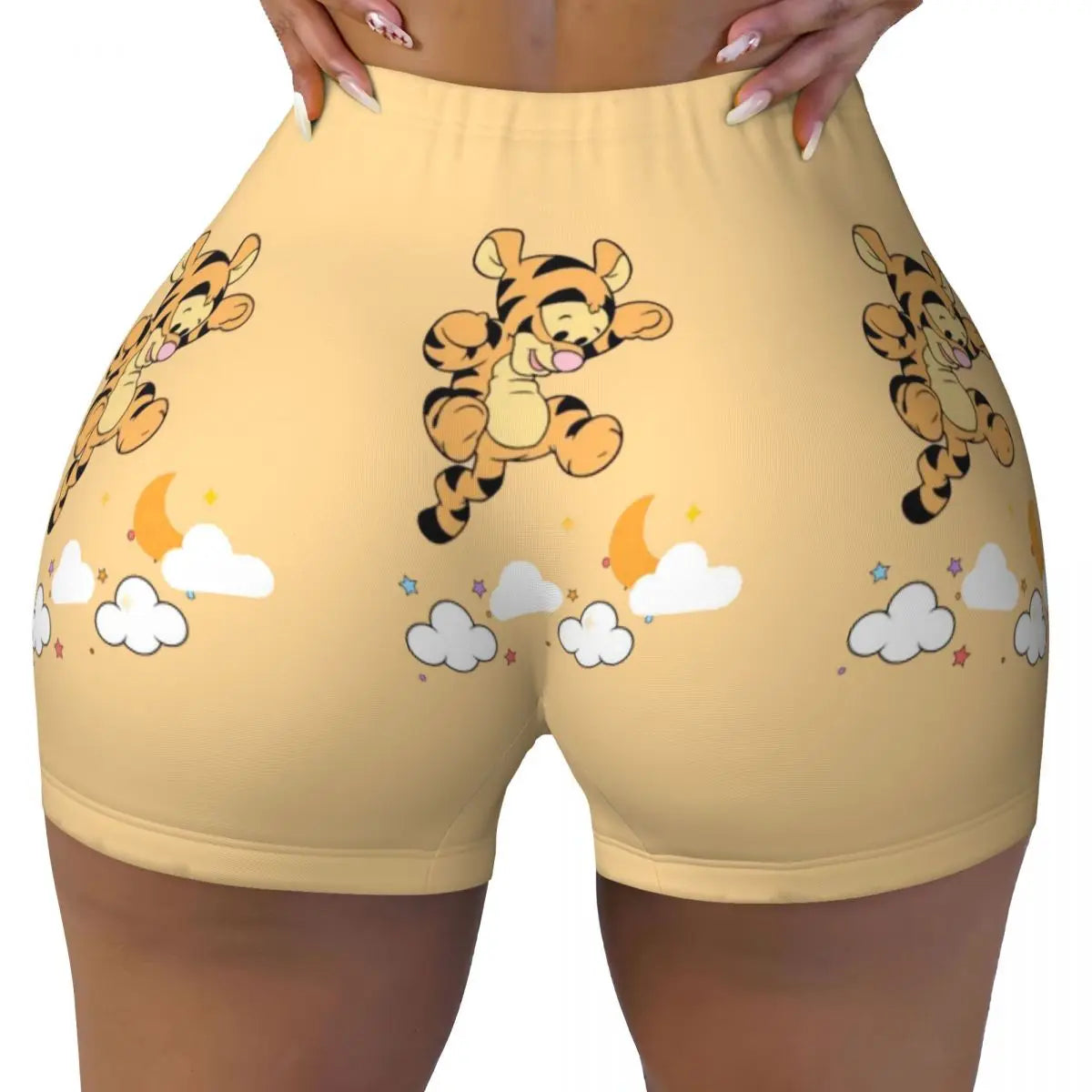 Tigger Print Yoga and Sports Shorts for Women – Comfortable and Stylish for Active Days