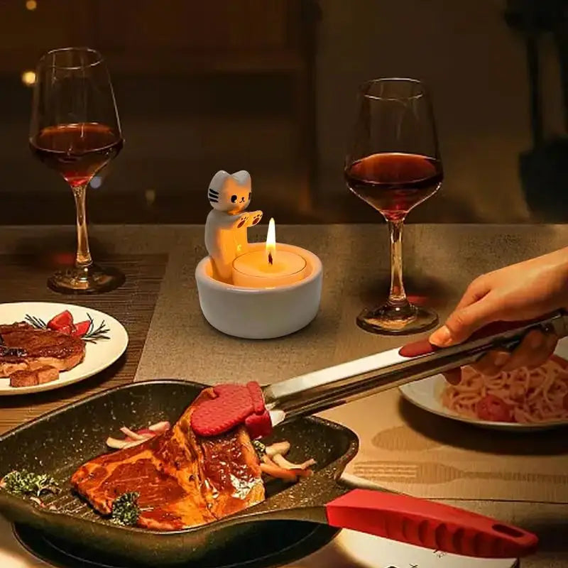 Cat Candle Holder - Charming Holder with Cute Cat for Cozy Moments