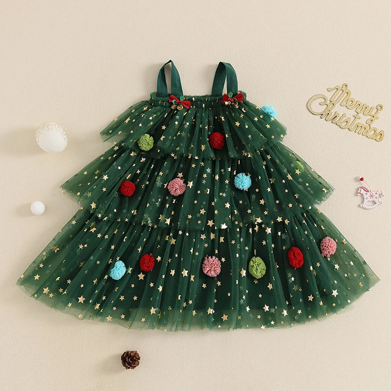 Christmas Tree Dress for Girls - Festive Charm
