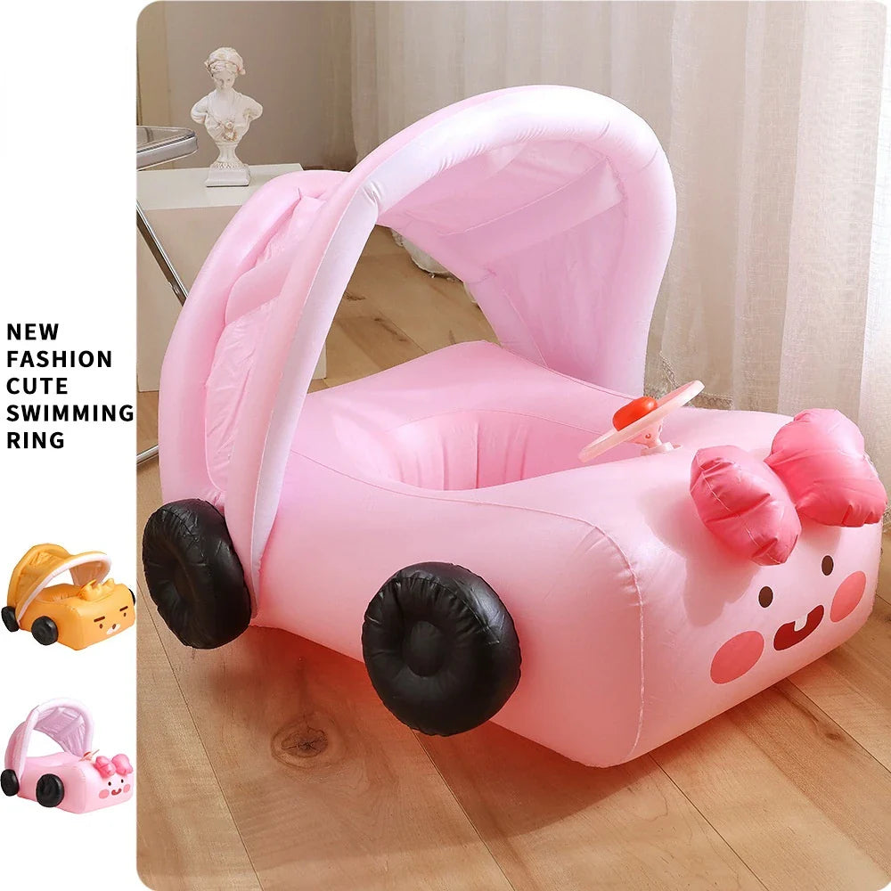 Inflatable Baby Pool Chair with Sunshade and Steering Wheel – Perfect for Summer and Beach Fun