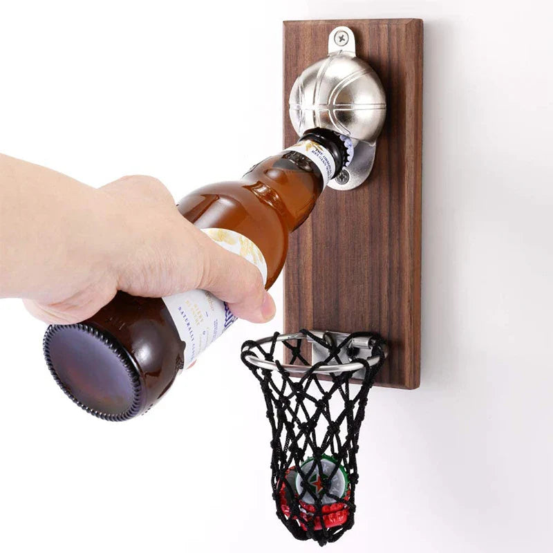 Basketball Net Wall Bottle Opener - Sporting Gift for Father's Day