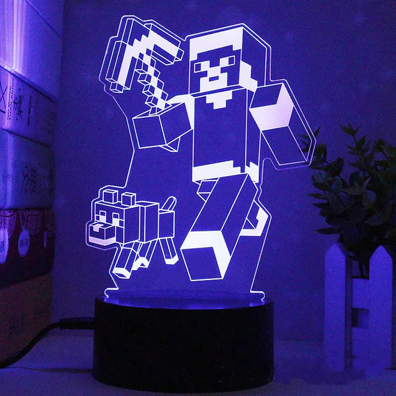 Diverse LED Game Characters Lamp - Playful Lighting for Gamers