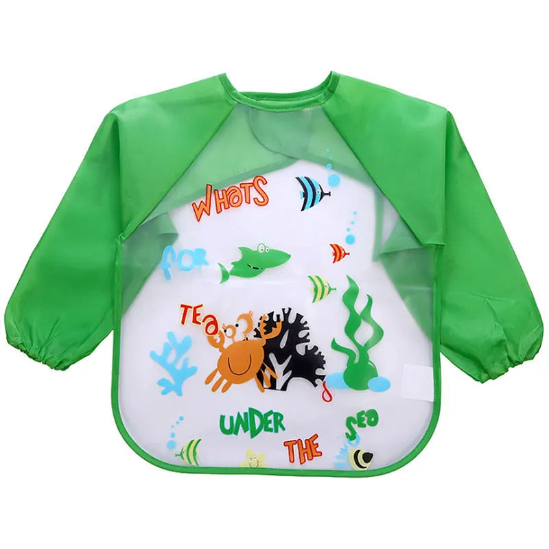 Mila Protective Children's Apron - Waterproof Long Sleeves for Eating and Painting