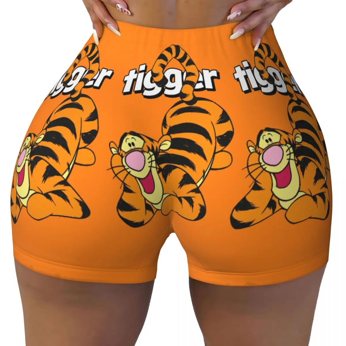 Tigger Print Yoga and Sports Shorts for Women – Comfortable and Stylish for Active Days