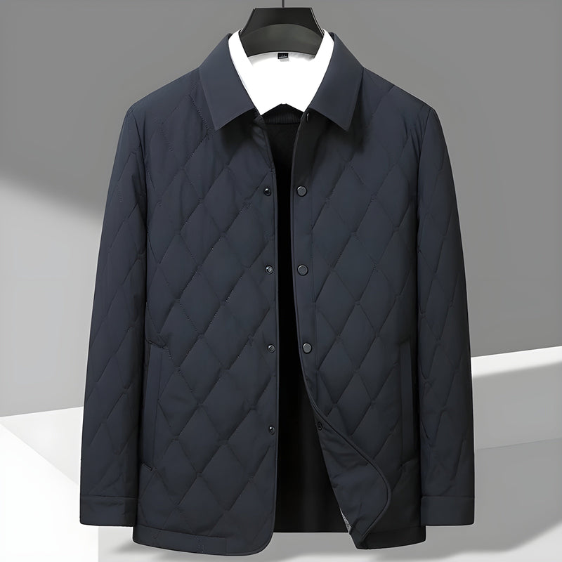Men's Quilted Jacket with Diamond Pattern – Comfortable and Smart