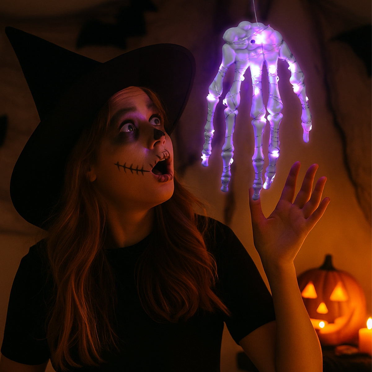 Glowing Skeleton Hand – Scary Halloween Decoration with LED