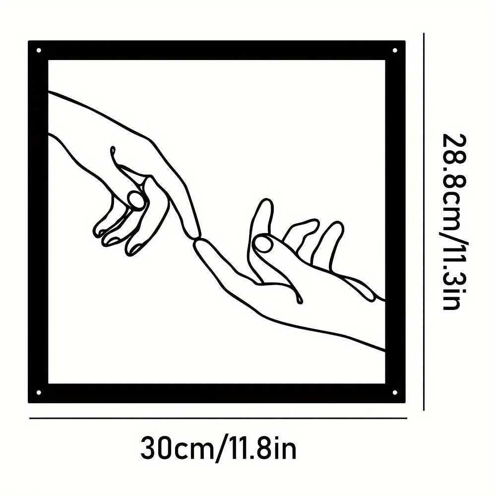 Connected Hands Metal Wall Decoration – Minimalistic and Unifying