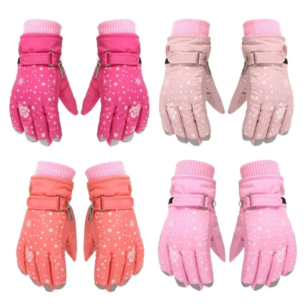 Warm Waterproof Winter Gloves for Girls – Ideal for Snow and Skiing