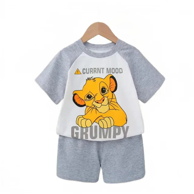 Summer Set for Kids – Cartoon T-shirt and Shorts with Mickey Mouse Print