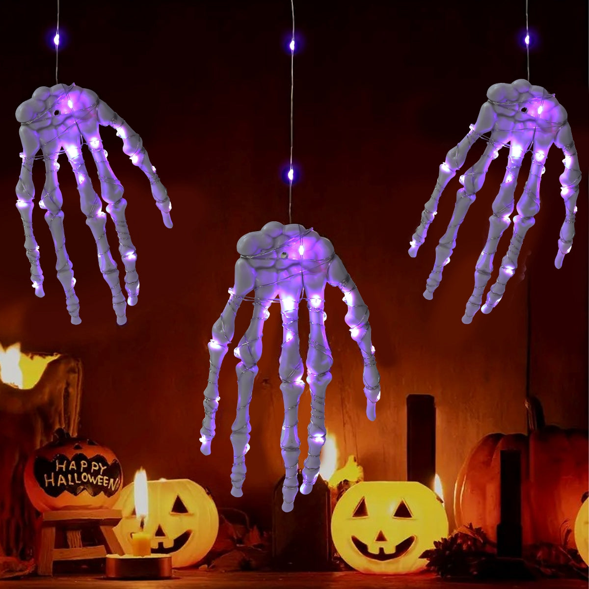 Glowing Skeleton Hand – Scary Halloween Decoration with LED