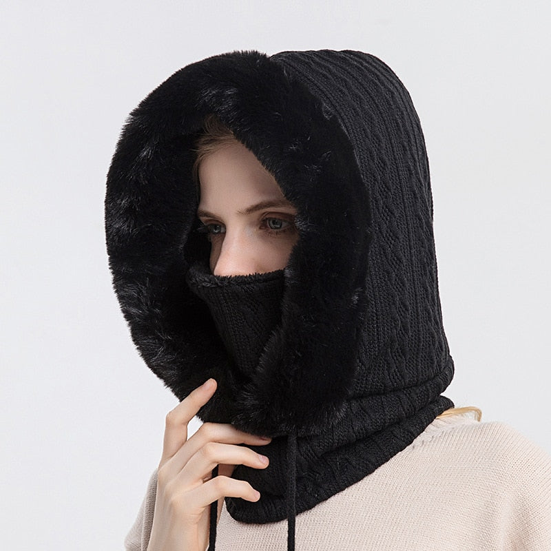 Winter Hood with Face Mask - Warm and Protective