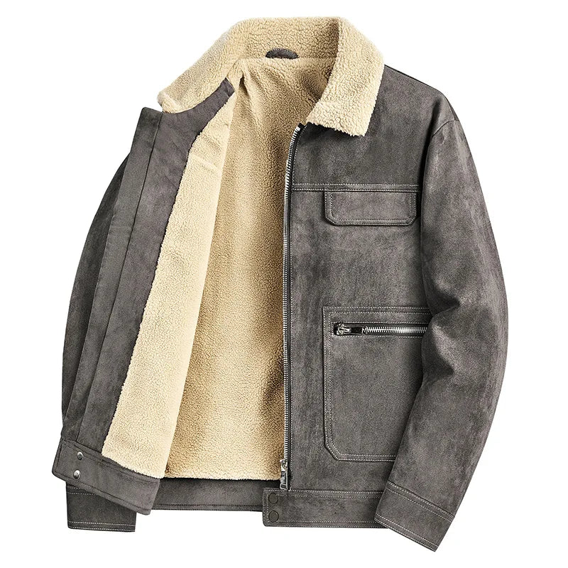 Men's Suede Trucker Jacket – Softly Lined, Slim Cut and Timeless