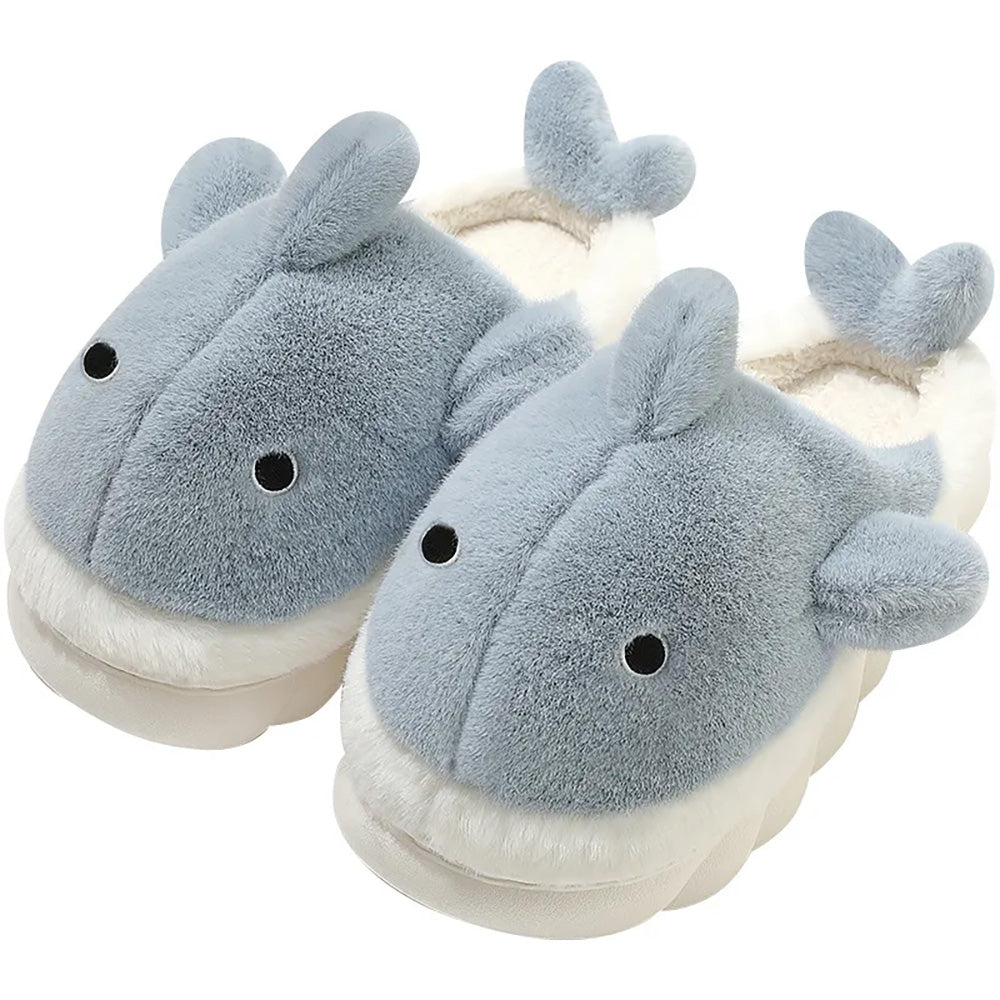 Fluffy Whale Slippers – Cosy & Unisex Comfort