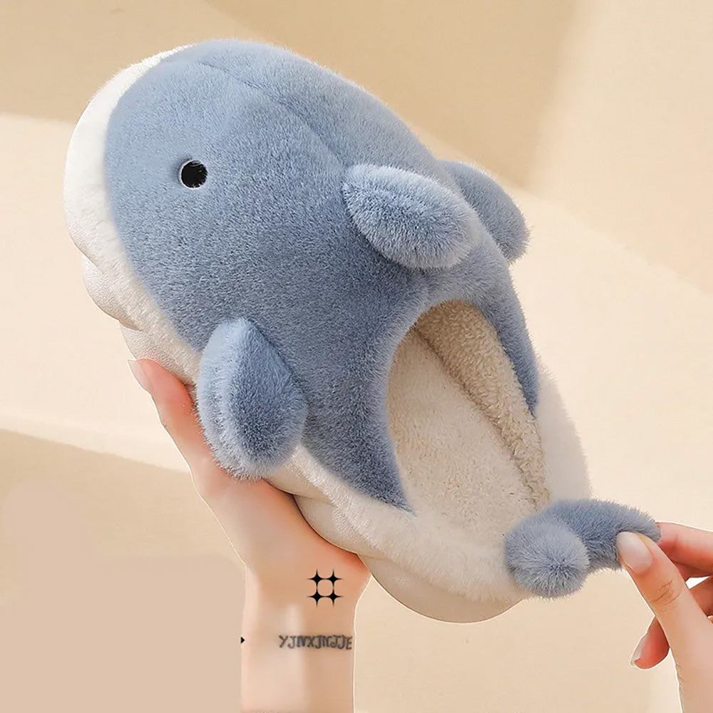 Fluffy Whale Slippers – Cosy & Unisex Comfort